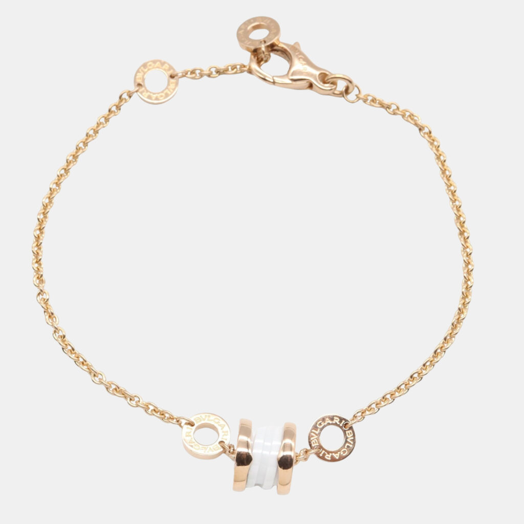 Bvlgari B.zero1 18K Rose Gold and Ceramic Chain Bracelet