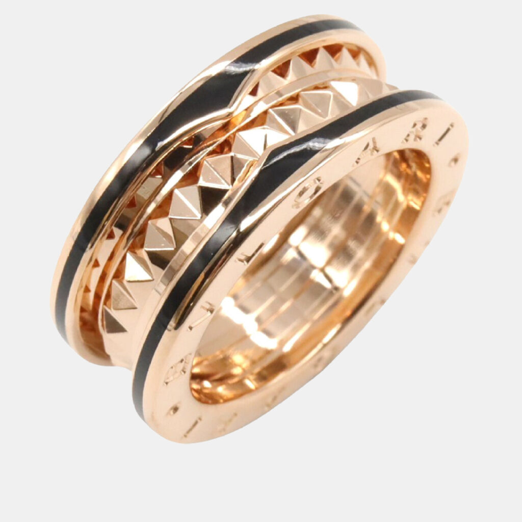 Bvlgari B.zero1 18K Rose Gold and Ceramic Band Ring EU 53 Bvlgari B.zero1 18K Rose Gold and Ceramic Band Ring EU 53