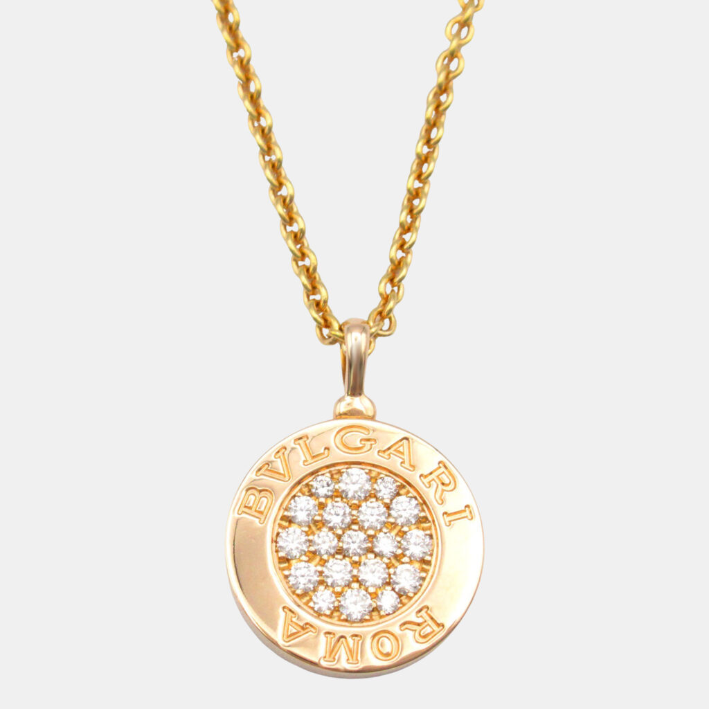 Bvlgari Bvlgari Bvlgari Onyx and Diamond 18K Rose Gold Pendant Necklace Bvlgari Bvlgari Bvlgari Onyx and Diamond 18K Rose Gold Pendant Necklace