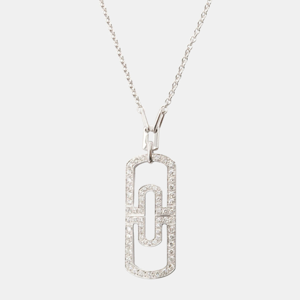 Bvlgari Parentesi 18K White Gold and Diamond Pendant Necklace Bvlgari Parentesi 18K White Gold and Diamond Pendant Necklace