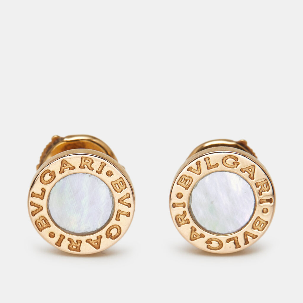 Bvlgari Bvlgari Bvlgari Mother of Pearl 18k Rose Gold Earrings Bvlgari Bvlgari Bvlgari Mother of Pearl 18k Rose Gold Earrings