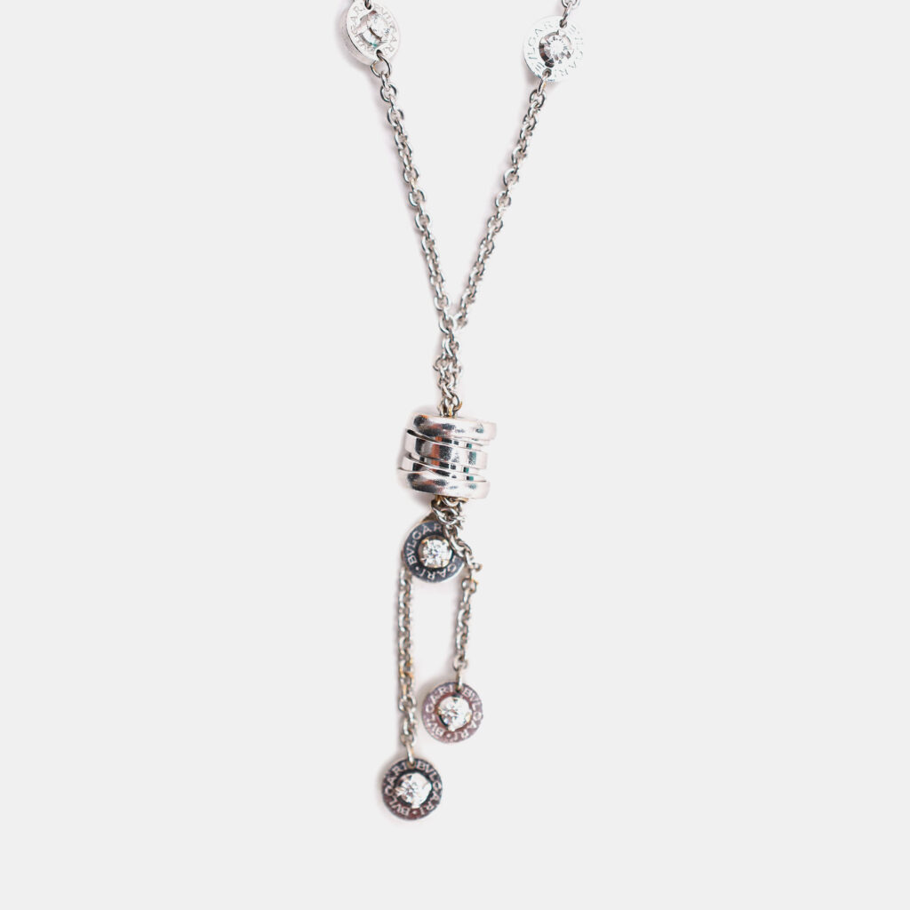 Bvlgari 18K White Gold Diamond Set B.Zero1 Necklace