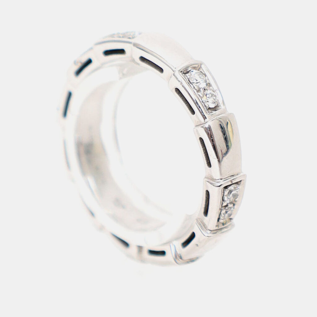 luxury-women-bvlgari-used-fine-jewelry-p1247824-003-1.jpg Bvlgari White Gold Diamonds Serpenti Viper Ring Size 49