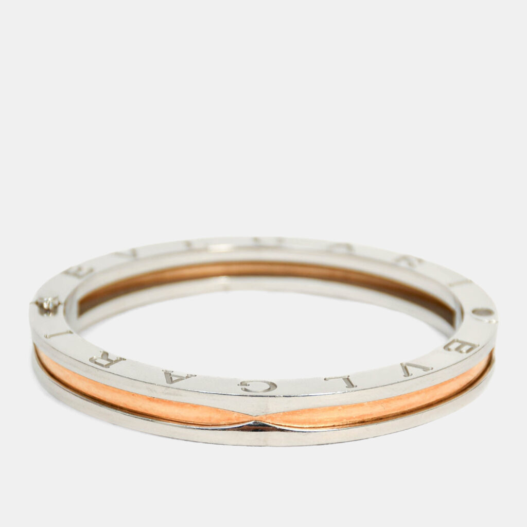 Bvlgari Stainless Steel/18K Yellow Gold B.Zero1 Bangle Bracelet