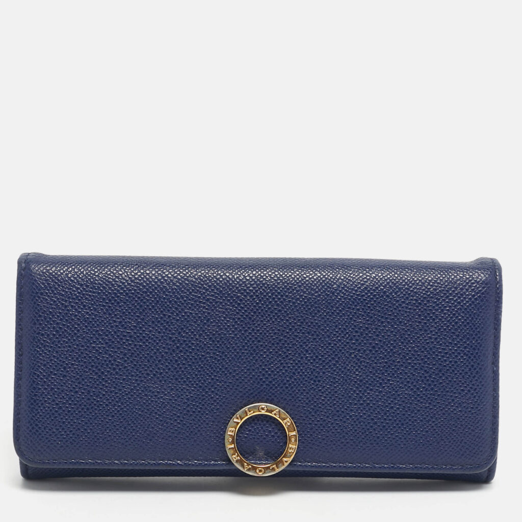 Bvlgari Navy Blue Leather Bvlgari Bvlgari Clip Continental Wallet Bvlgari Navy Blue Leather Bvlgari Bvlgari Clip Continental Wallet