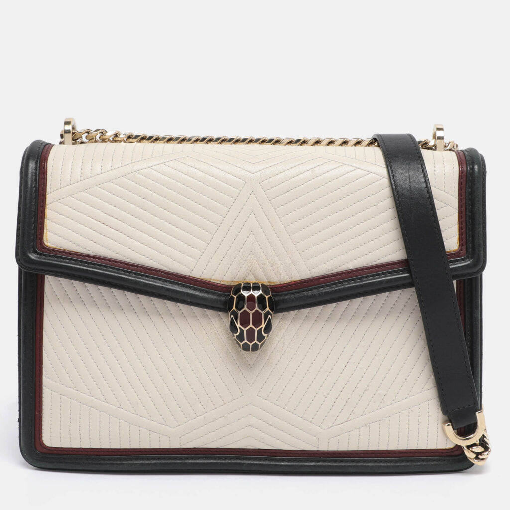 Bvlgari Tricolor Leather Serpenti Diamond Blast Shoulder Bag Bvlgari Tricolor Leather Serpenti Diamond Blast Shoulder Bag