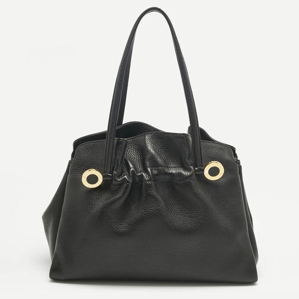 Bvlgari Black Leather Twist Tote Bvlgari Black Leather Twist Tote