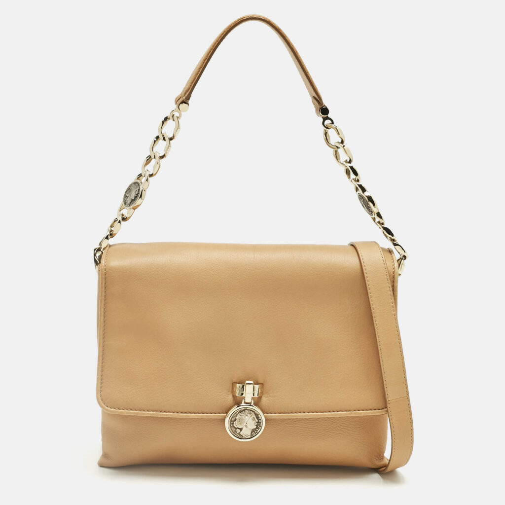 Bvlgari Tan Leather Monete Shoulder Bag