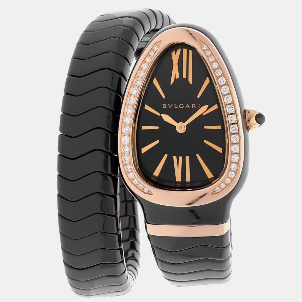 Bvlgari Serpenti Spiga 102532 Quartz Black Ceramic Women's Wristwatch 35mm Bvlgari Serpenti Spiga 102532 Quartz Black Ceramic Women's Wristwatch 35mm