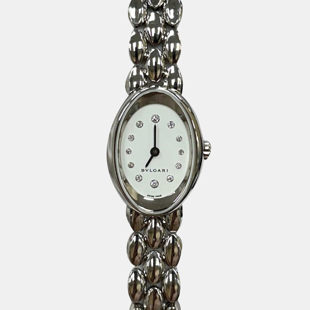 Bvlgari Ovale OVW27G Quartz Diamond 18K White Gold Women's Wristwatch 27 mm Bvlgari Ovale OVW27G Quartz Diamond 18K White Gold Women's Wristwatch 27 mm