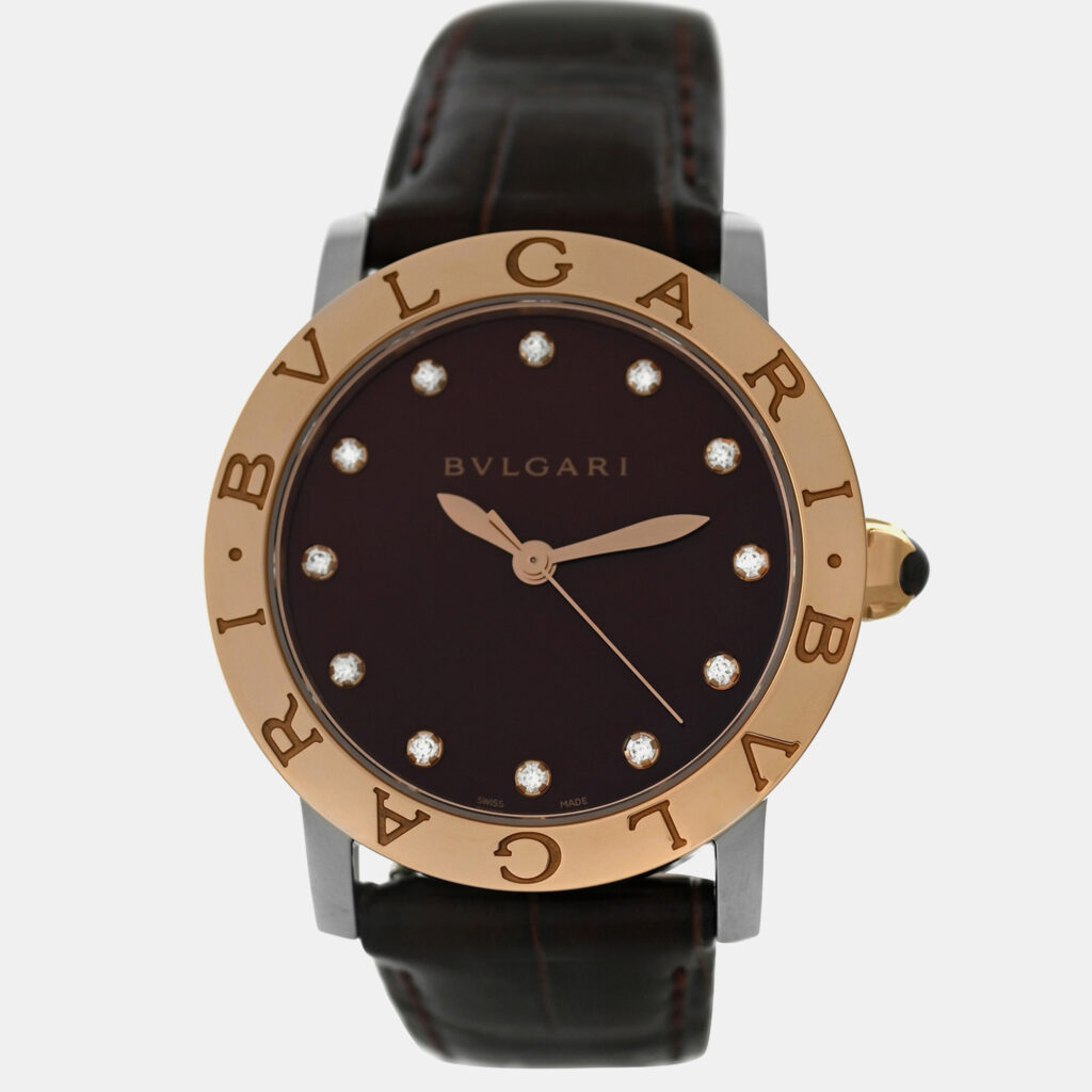 Bvlgari BBLP33SG 102742 Automatic Diamond 18K Rose Gold Stainless Steel Women's Wristwatch 33 mm Bvlgari BBLP33SG 102742 Automatic Diamond 18K Rose Gold Stainless Steel Women's Wristwatch 33 mm