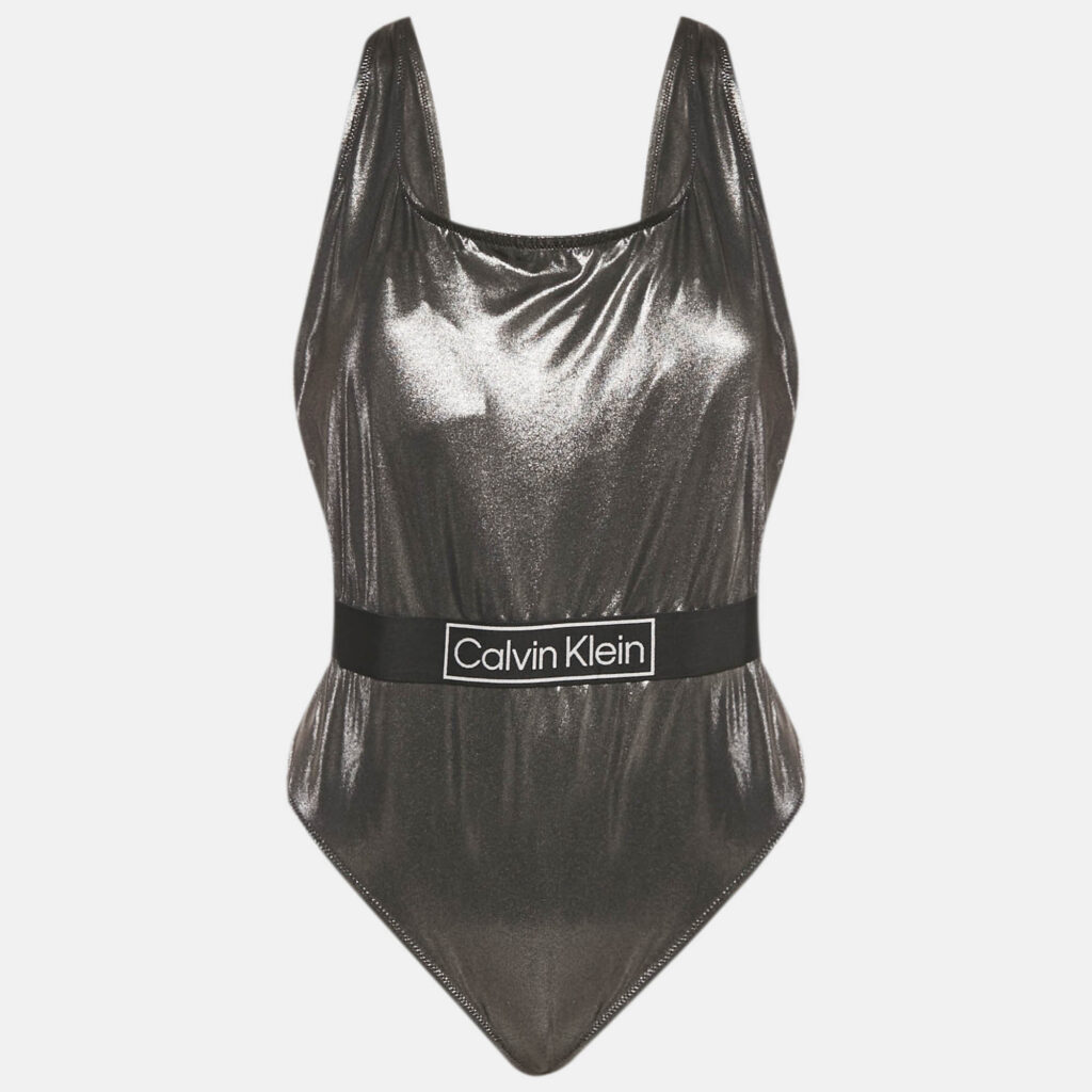 Calvin Klein Silver Lamé Swimsuit XXL Calvin Klein Silver Lamé Swimsuit XXL