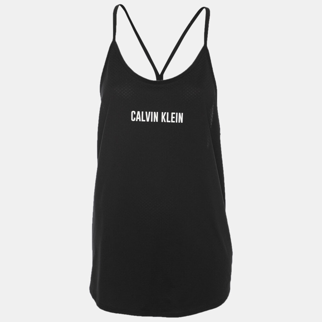 Calvin Klein Black Perforated Jersey Tank Tops L