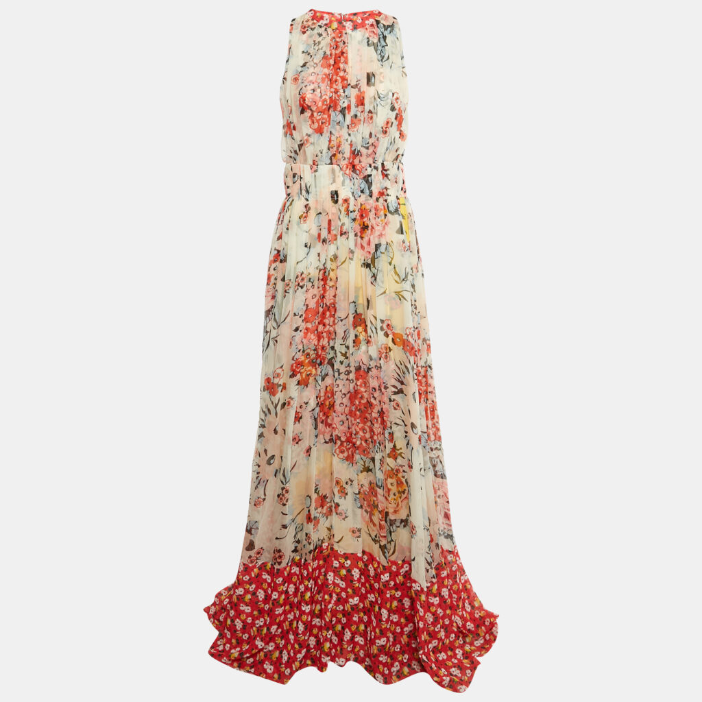 luxury-women-carolina-herrera-used-clothes-p1249384-005-1.jpg Carolina Herrera Multicolor Floral Print Silk Long Dress M