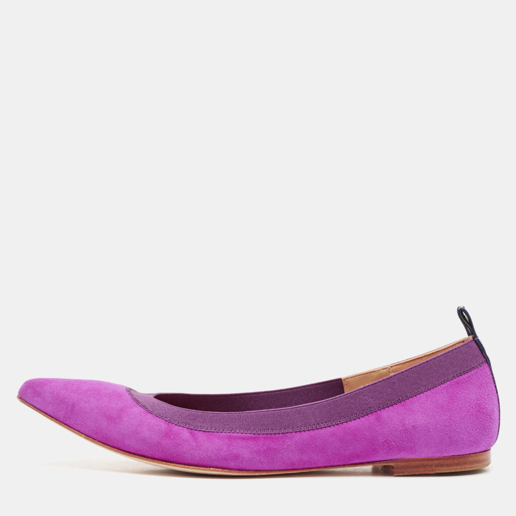 Carolina Herrera Purple Suede Pointed Toe Ballet Flats Size 37 Carolina Herrera Purple Suede Pointed Toe Ballet Flats Size 37