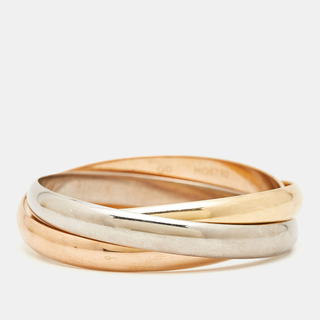 Cartier Trinity 18k Three Tone Gold Bangle Bracelet GD Cartier Trinity 18k Three Tone Gold Bangle Bracelet GD