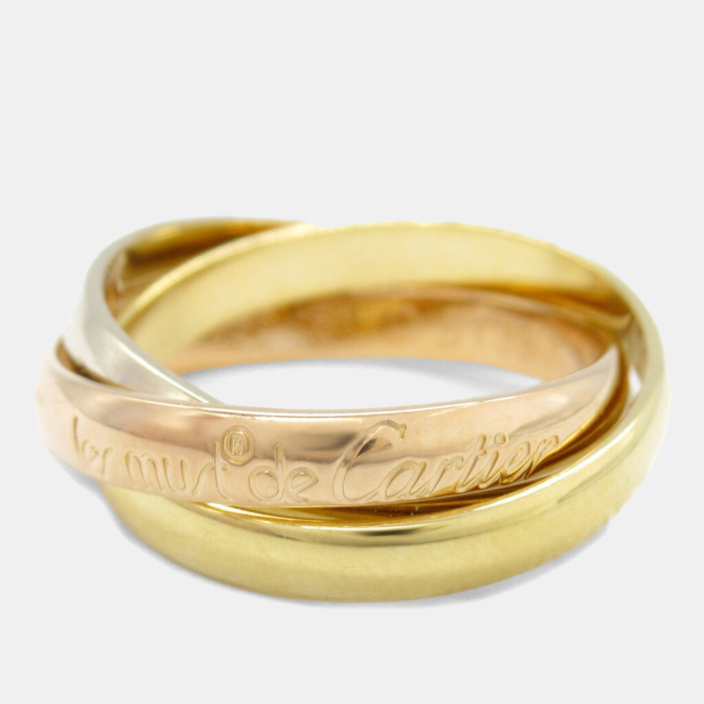 Cartier Trinity 18K Yellow, Rose, White Gold Band Ring EU 51 Cartier Trinity 18K Yellow, Rose, White Gold Band Ring EU 51