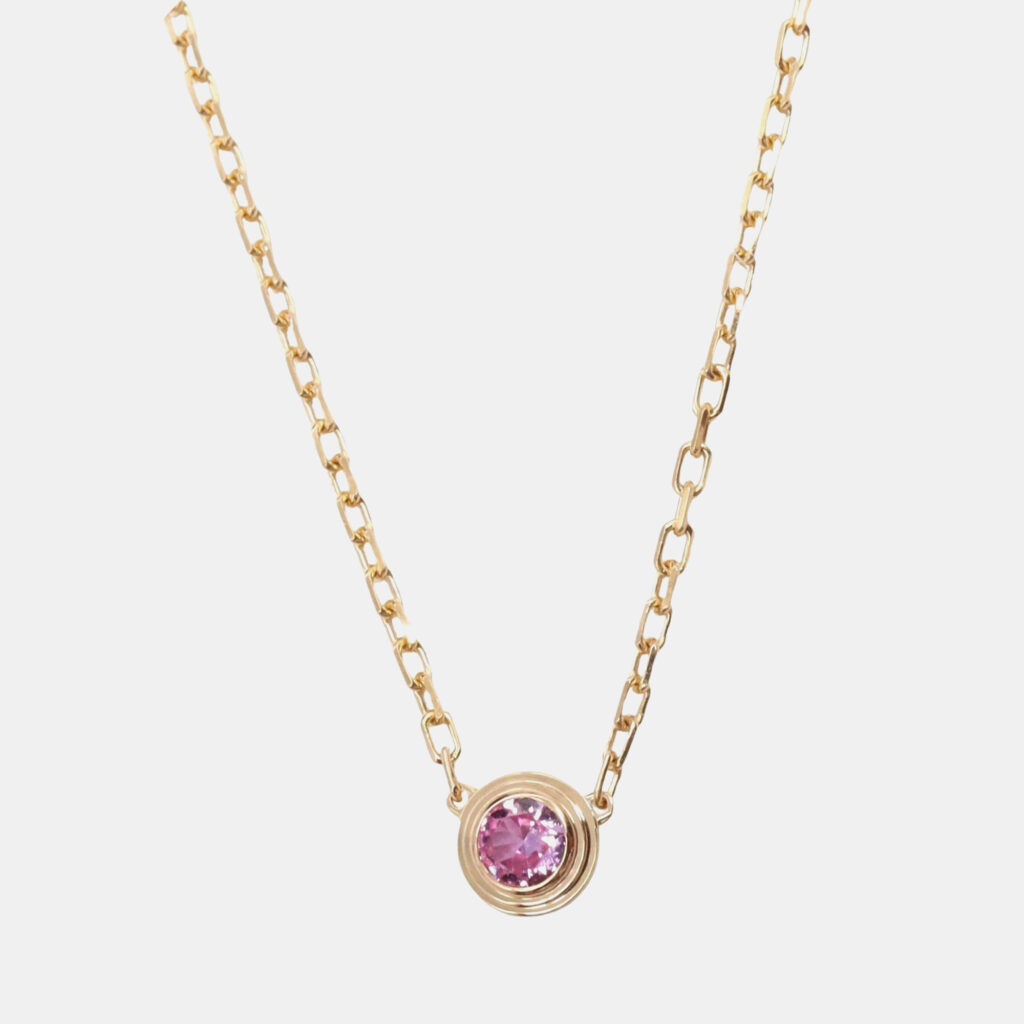 Cartier D'amour 18K Rose Gold and Pink Sapphire Pendant Necklace Cartier D'amour 18K Rose Gold and Pink Sapphire Pendant Necklace