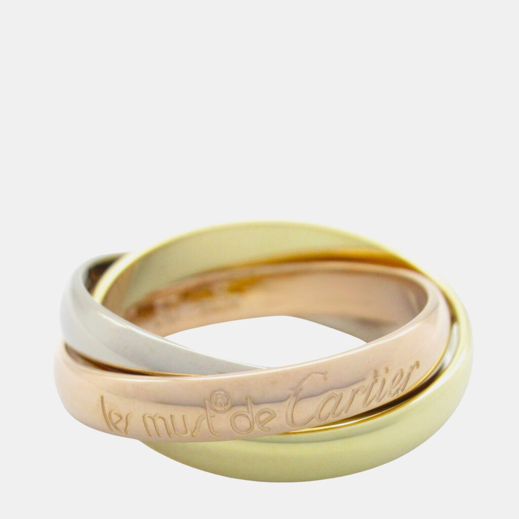 Cartier Trinity 18K Yellow, Rose, White Gold Band Ring EU 50 Cartier Trinity 18K Yellow, Rose, White Gold Band Ring EU 50