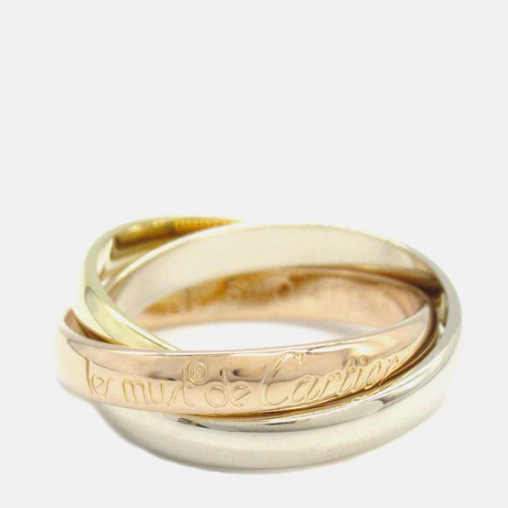 Cartier Trinity 18K Yellow, Rose, White Gold Band Ring EU 51 Cartier Trinity 18K Yellow, Rose, White Gold Band Ring EU 51