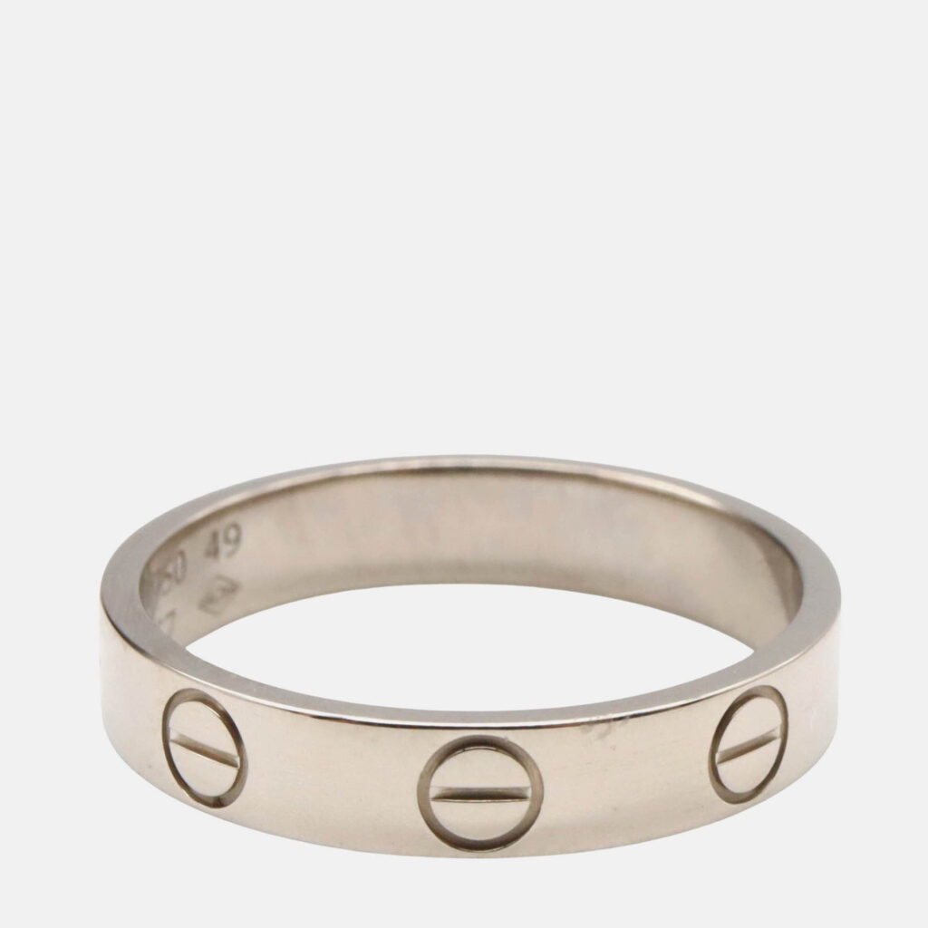 luxury-women-cartier-used-fine-jewelry-p1206134-004-1.jpeg Cartier Love 18K White Gold Band Ring EU 49
