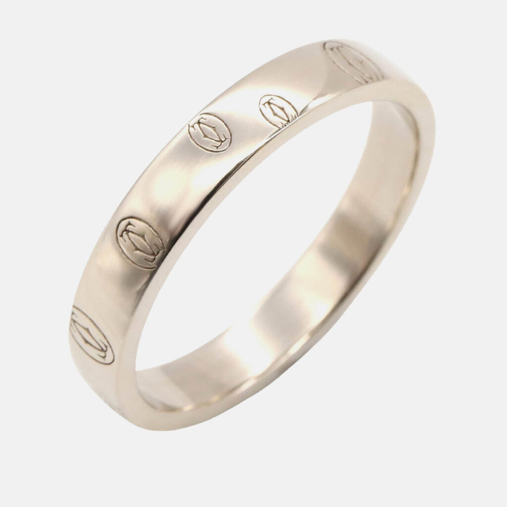 Cartier Happy Birthday 18K White Gold Band Ring EU 60 Cartier Happy Birthday 18K White Gold Band Ring EU 60