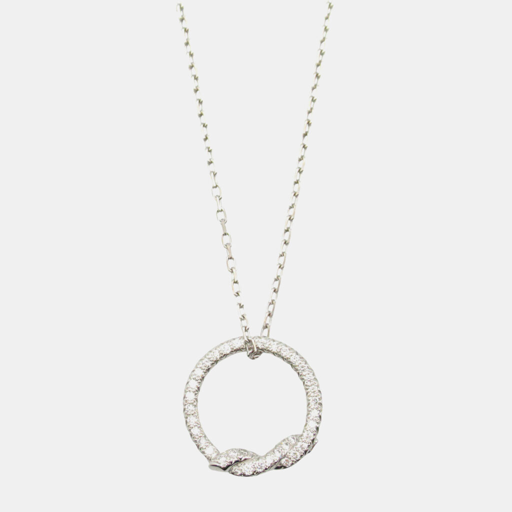 Cartier Entrelaces Diamonds 18K White Gold Pendant Necklace Cartier Entrelaces Diamonds 18K White Gold Pendant Necklace