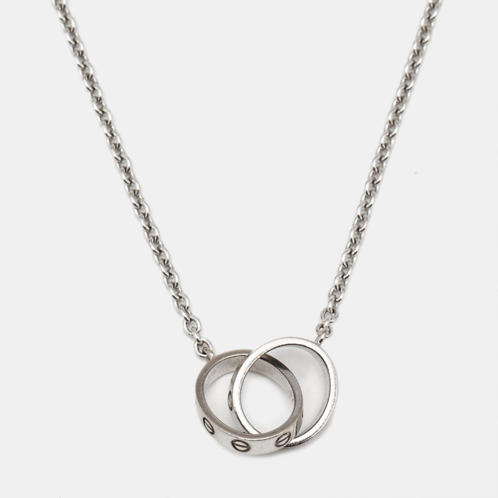 luxury-women-cartier-used-fine-jewelry-p1237226-003-1.jpg Cartier Love Interlocking Loop 18k White Gold Necklace