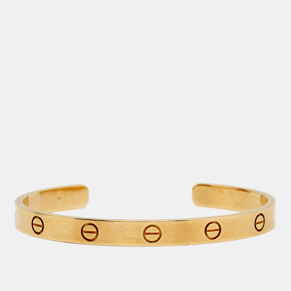 luxury-women-cartier-used-fine-jewelry-p1244946-007-1.jpg Cartier Love 18k Yellow Gold Open Cuff Bracelet 18
