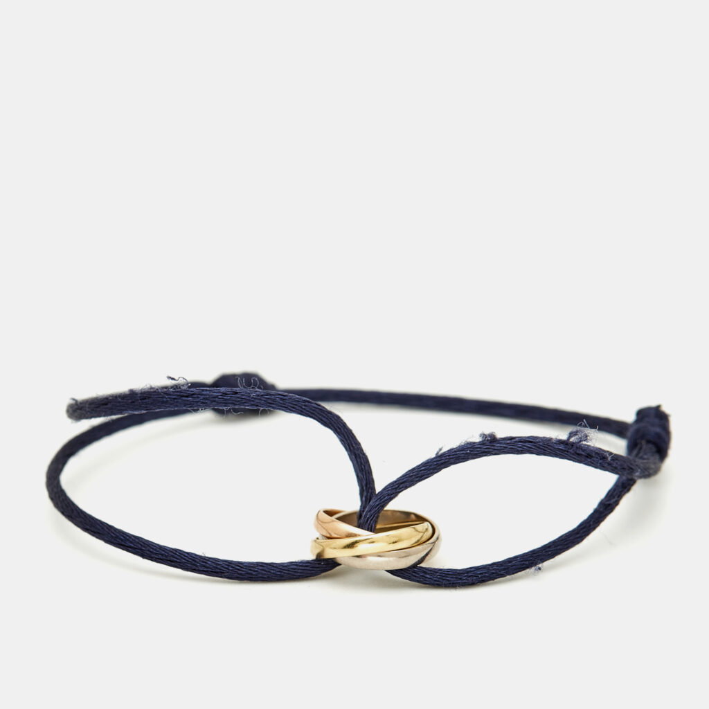 luxury-women-cartier-used-fine-jewelry-p1247367-006-1.jpg Cartier Trinity 18k Three Tone Gold Cord Bracelet