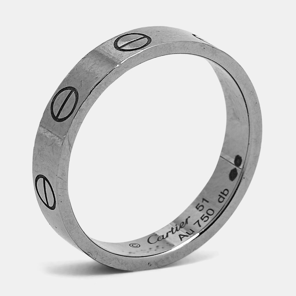Cartier Love 18k White Gold Small Model Ring Size 51
