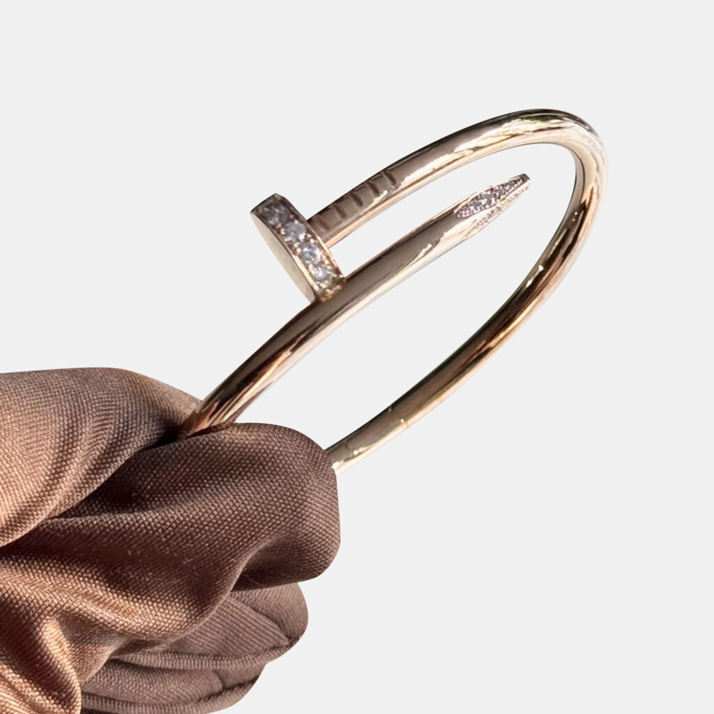Cartier Juste un Clou Bracelet Rose Gold Diamond Tips Size 16