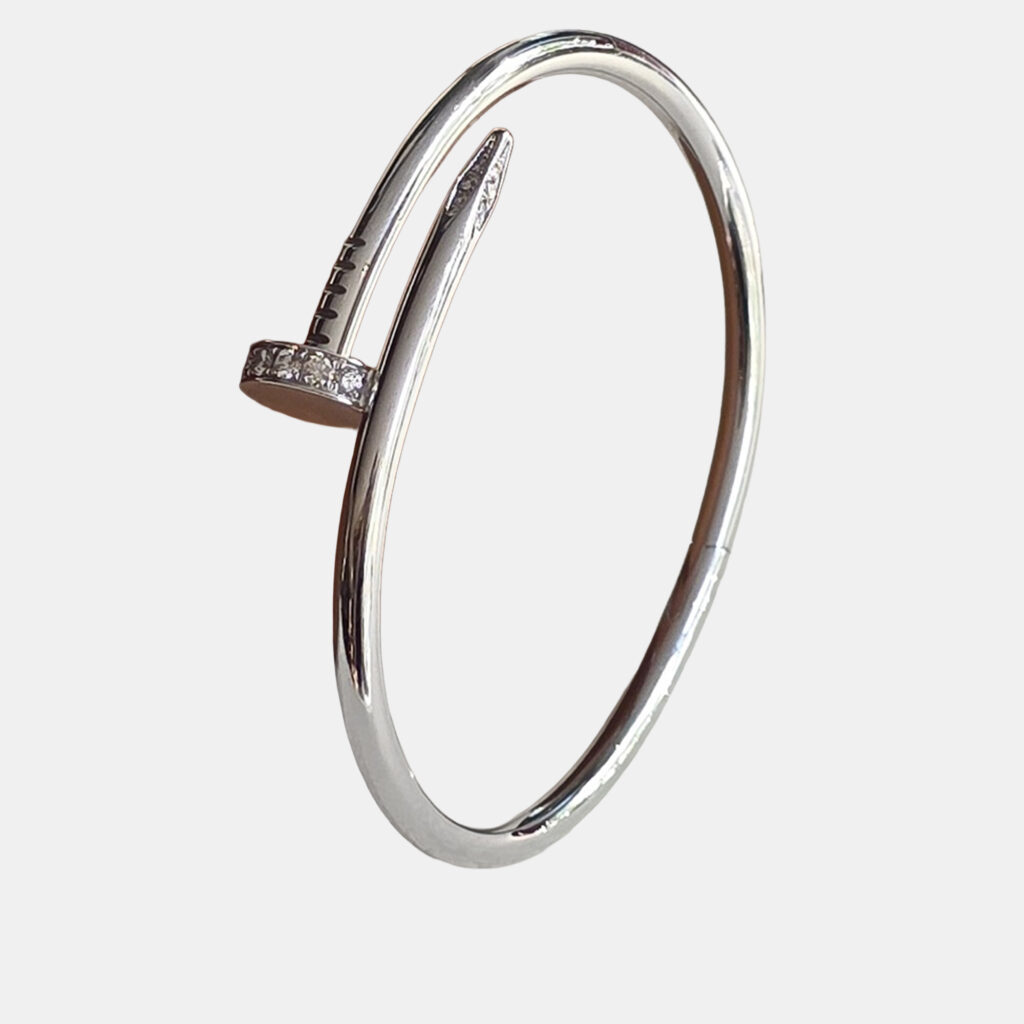 Cartier Juste un Clou Bracelet White Gold Diamond Size 17