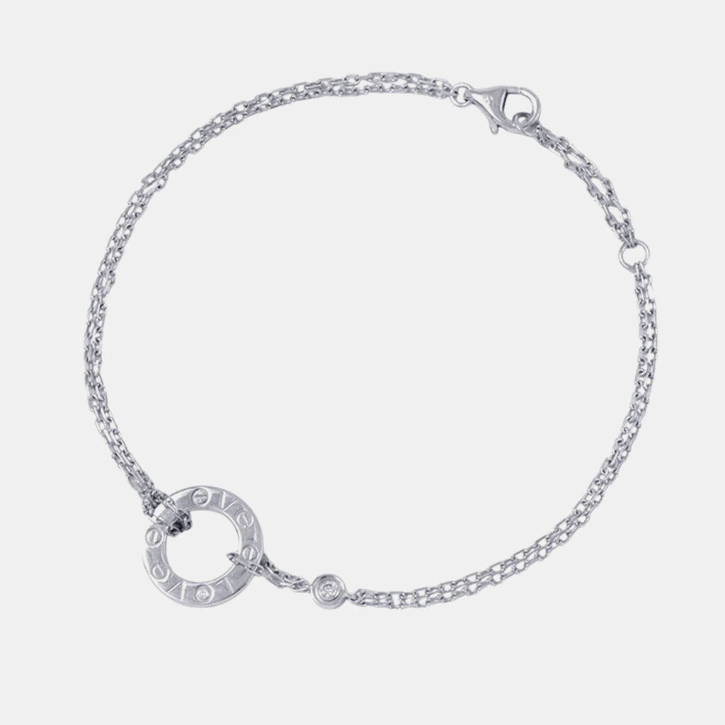 Cartier Love 18K White Gold and Diamond Love Chain Bracelet Cartier Love 18K White Gold and Diamond Love Chain Bracelet