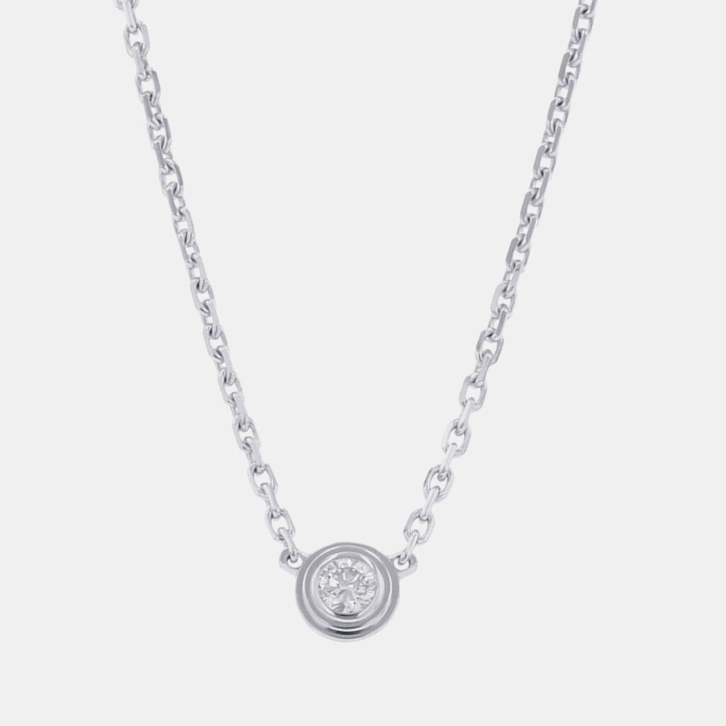 Cartier D'amour 18K White Gold and Diamond Pendant Necklace Cartier D'amour 18K White Gold and Diamond Pendant Necklace