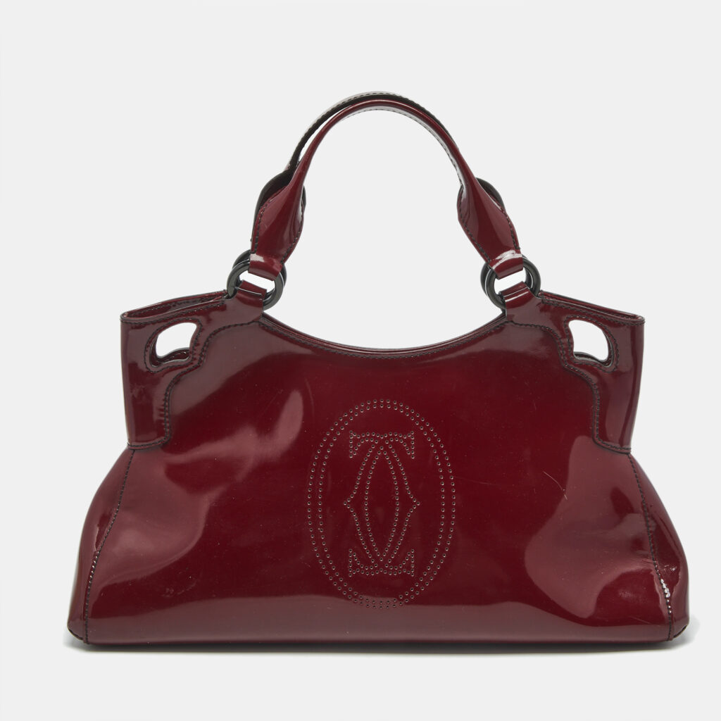 Cartier Dark Red Patent Leather Small Marcello De Cartier Tote Cartier Dark Red Patent Leather Small Marcello De Cartier Tote