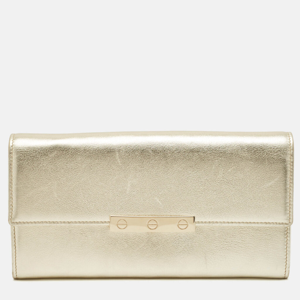 Cartier Pale Gold Leather Love Continental Wallet Cartier Pale Gold Leather Love Continental Wallet