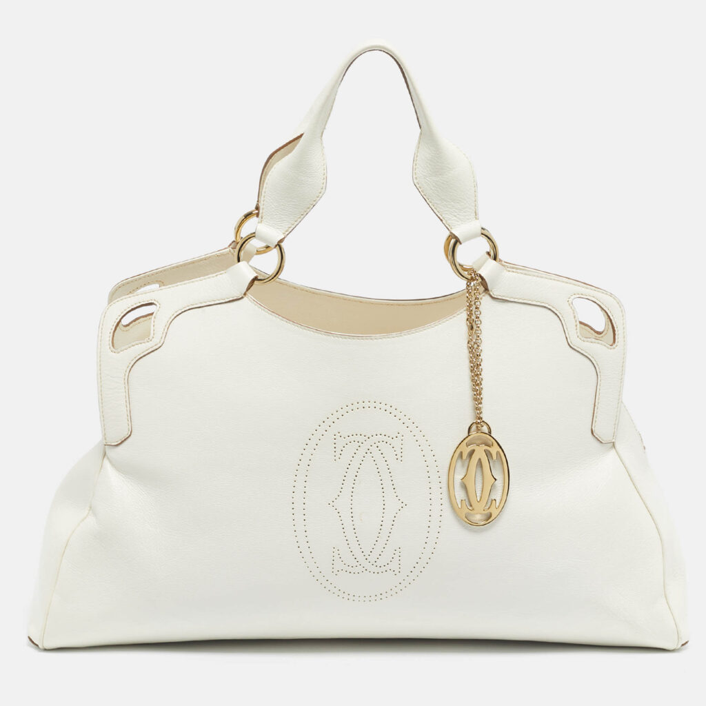 Cartier White Leather Large Marcello de Cartier Bag Cartier White Leather Large Marcello de Cartier Bag