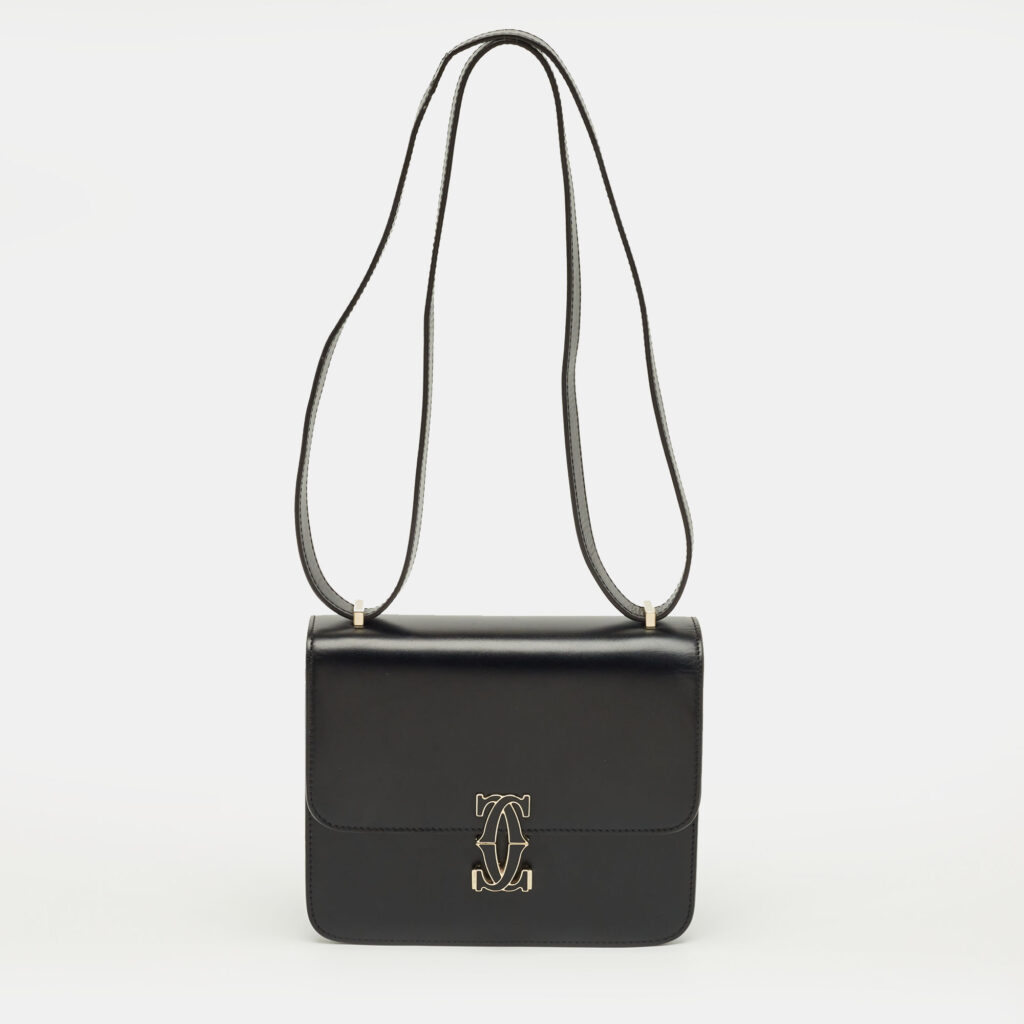 Cartier Black Leather Double C De Cartier Shoulder Bag
