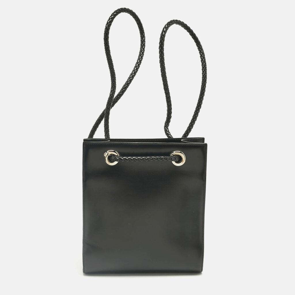 Cartier Black Leather Panthere De Cartier Drawstring Backpack Cartier Black Leather Panthere De Cartier Drawstring Backpack