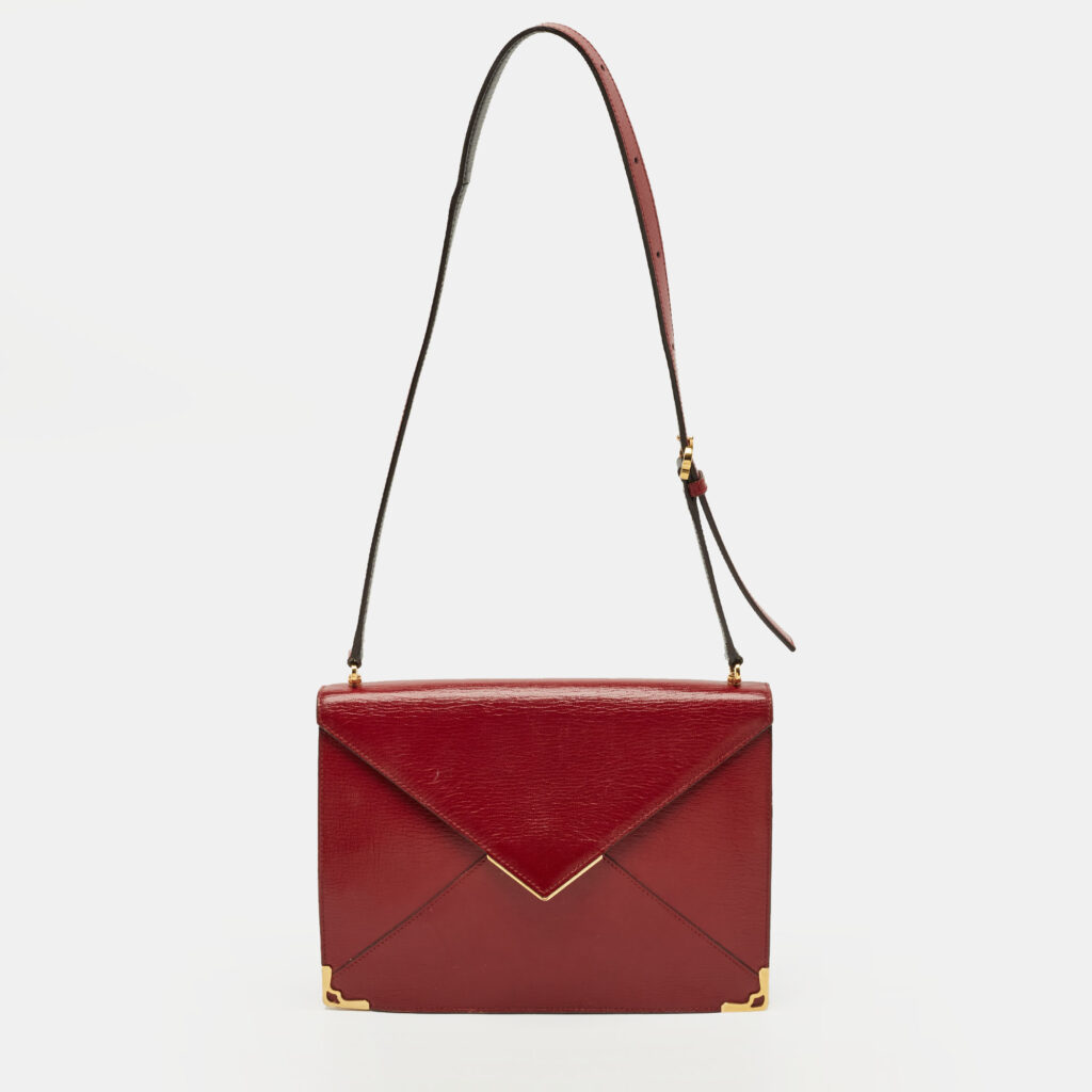 Cartier Envelope Red Leather Shoulder Bag