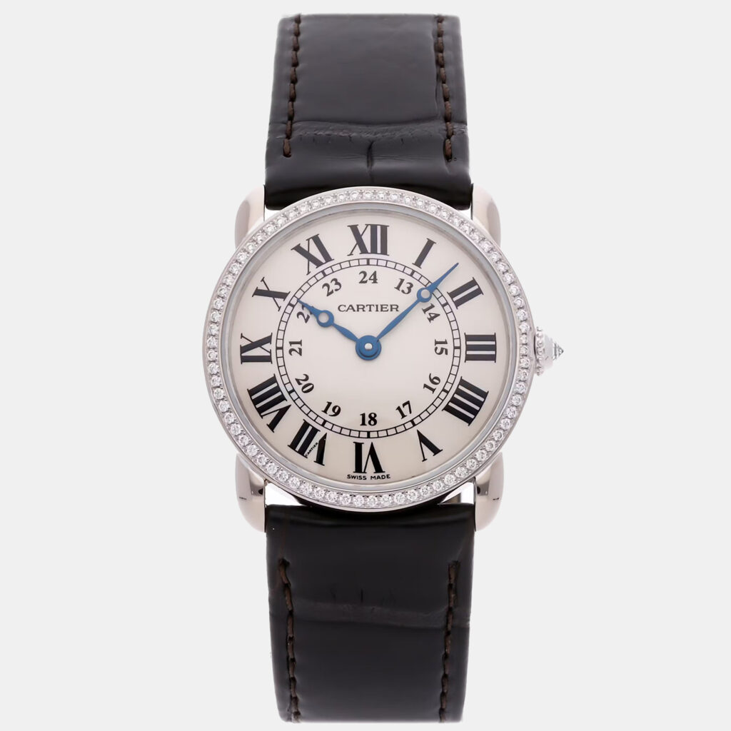 Cartier Ronde Louis Cartier WR000251 Quartz White 18k White Gold Women's Wristwatch 29mm Cartier Ronde Louis Cartier WR000251 Quartz White 18k White Gold Women's Wristwatch 29mm