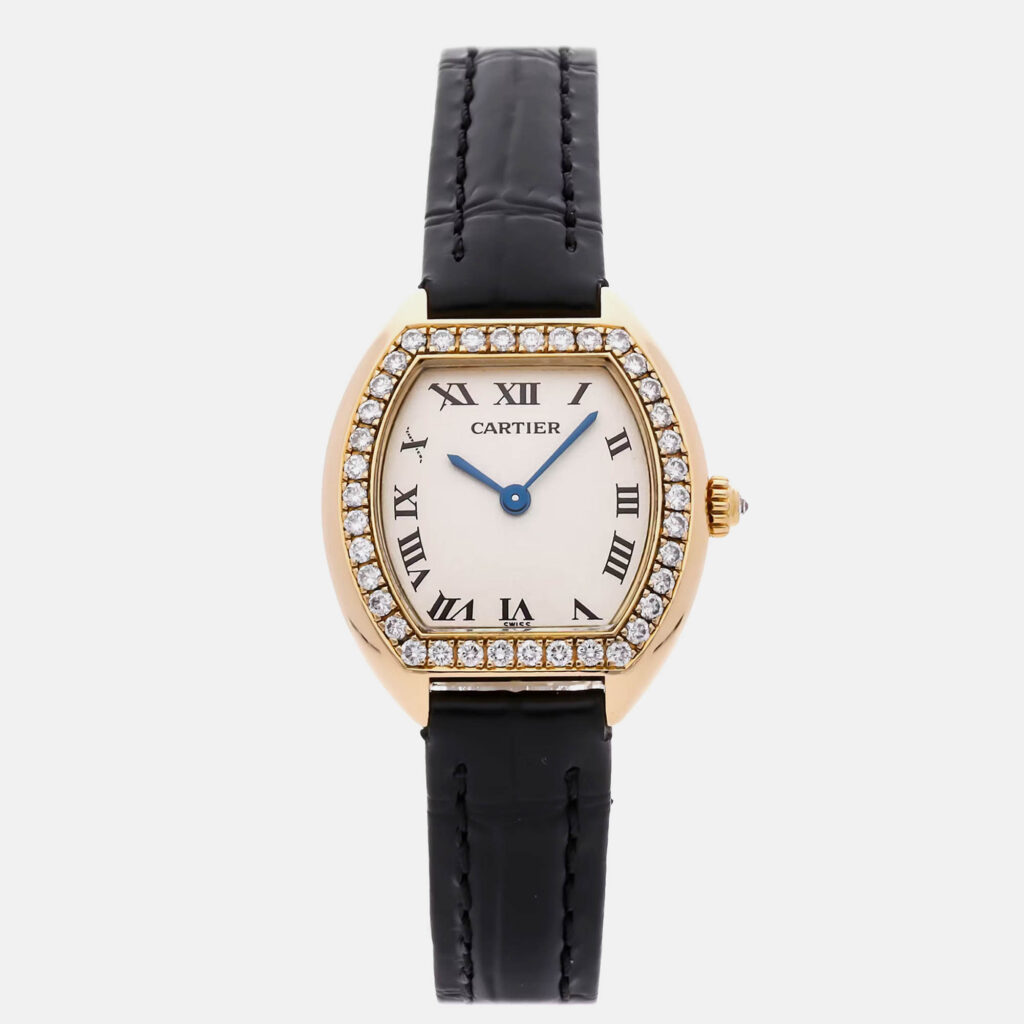 Cartier Tonneau WA501051 Quartz Cream 18k Yellow Gold Women’s Wristwatch 24 mm Cartier Tonneau WA501051 Quartz Cream 18k Yellow Gold Women’s Wristwatch 24 mm