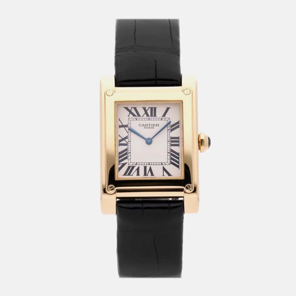 Cartier Tank A Vis W1529451 Automatic Silver 18k Yellow Gold Women’s Wristwatch 27 mm Cartier Tank A Vis W1529451 Automatic Silver 18k Yellow Gold Women’s Wristwatch 27 mm