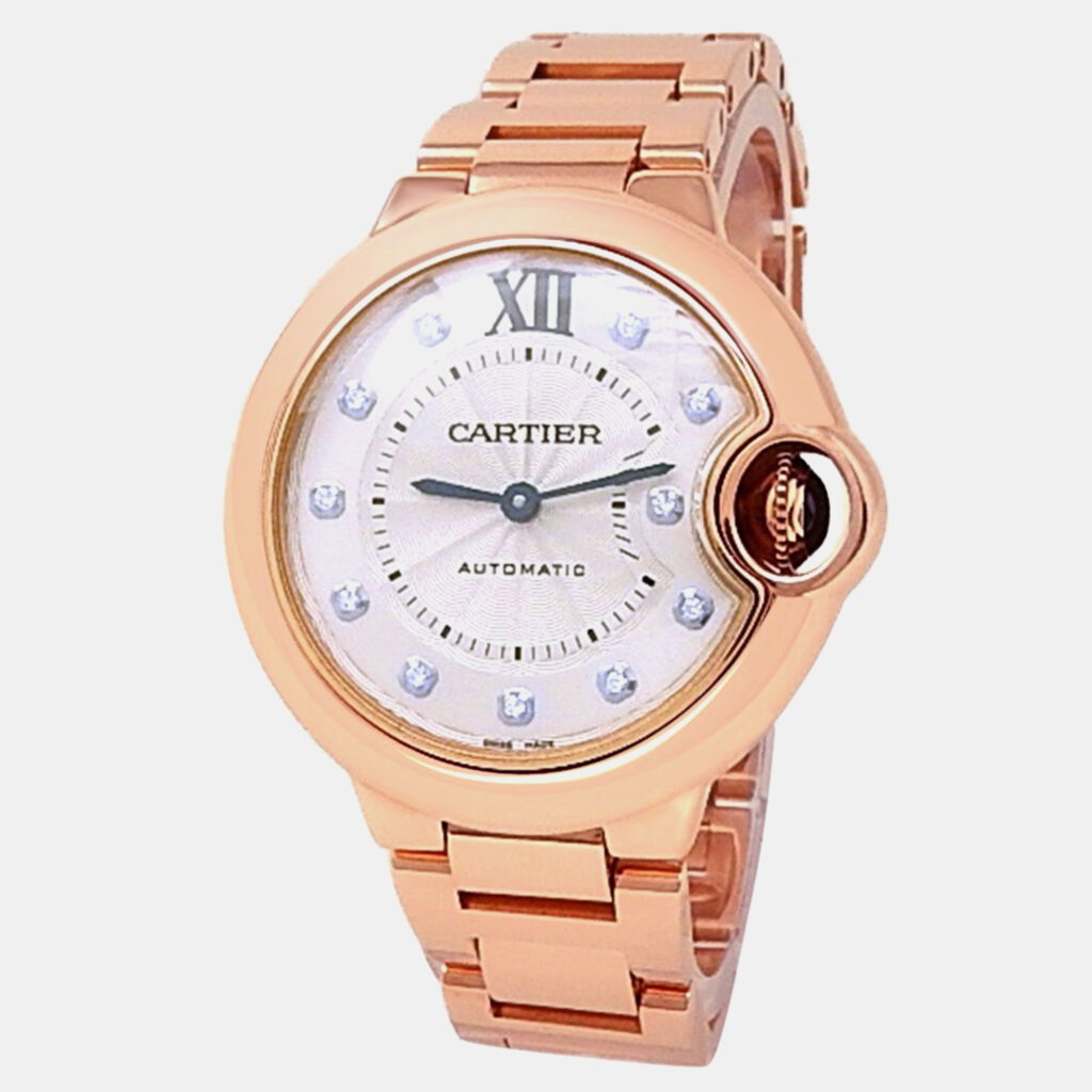 Cartier Ballon Bleu WE902062 Automatic Silver Diamond 18K Rose Gold Women’s Wristwatch 33 mm Cartier Ballon Bleu WE902062 Automatic Silver Diamond 18K Rose Gold Women’s Wristwatch 33 mm