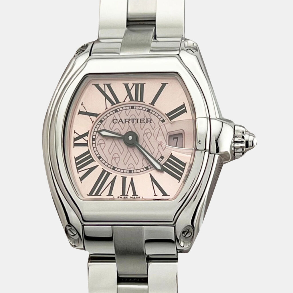 Cartier Roadster 2675 Quartz Pink Stainless Steel Women's Wristwatch 29.5 mm x 32.5 mm Cartier Roadster 2675 Quartz Pink Stainless Steel Women's Wristwatch 29.5 mm x 32.5 mm
