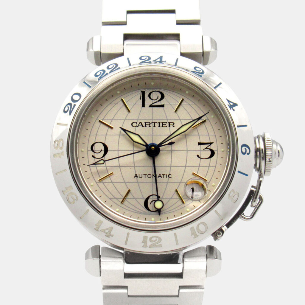 Cartier Pasha C GMT Meridian W31029M7 Automatic Silver Stainless Steel Women's Wristwatch 35 mm Cartier Pasha C GMT Meridian W31029M7 Automatic Silver Stainless Steel Women's Wristwatch 35 mm