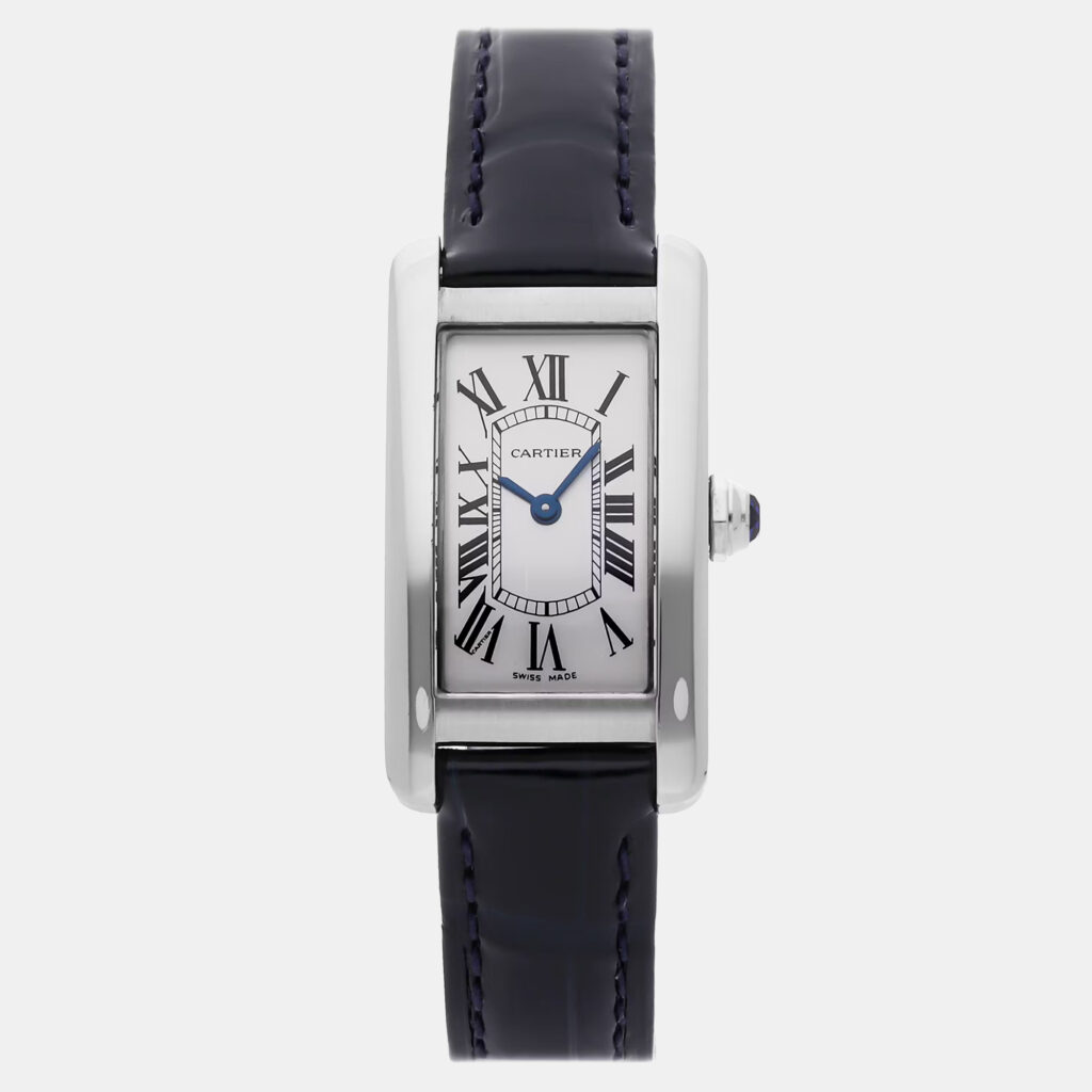 Pre-Owned Cartier Tank Americaine Small Model WSTA0016 Silver Quartz Stainless Steel Men's Wristwatch 18 mm Pre-Owned Cartier Tank Americaine Small Model WSTA0016 Silver Quartz Stainless Steel Men's Wristwatch 18 mm