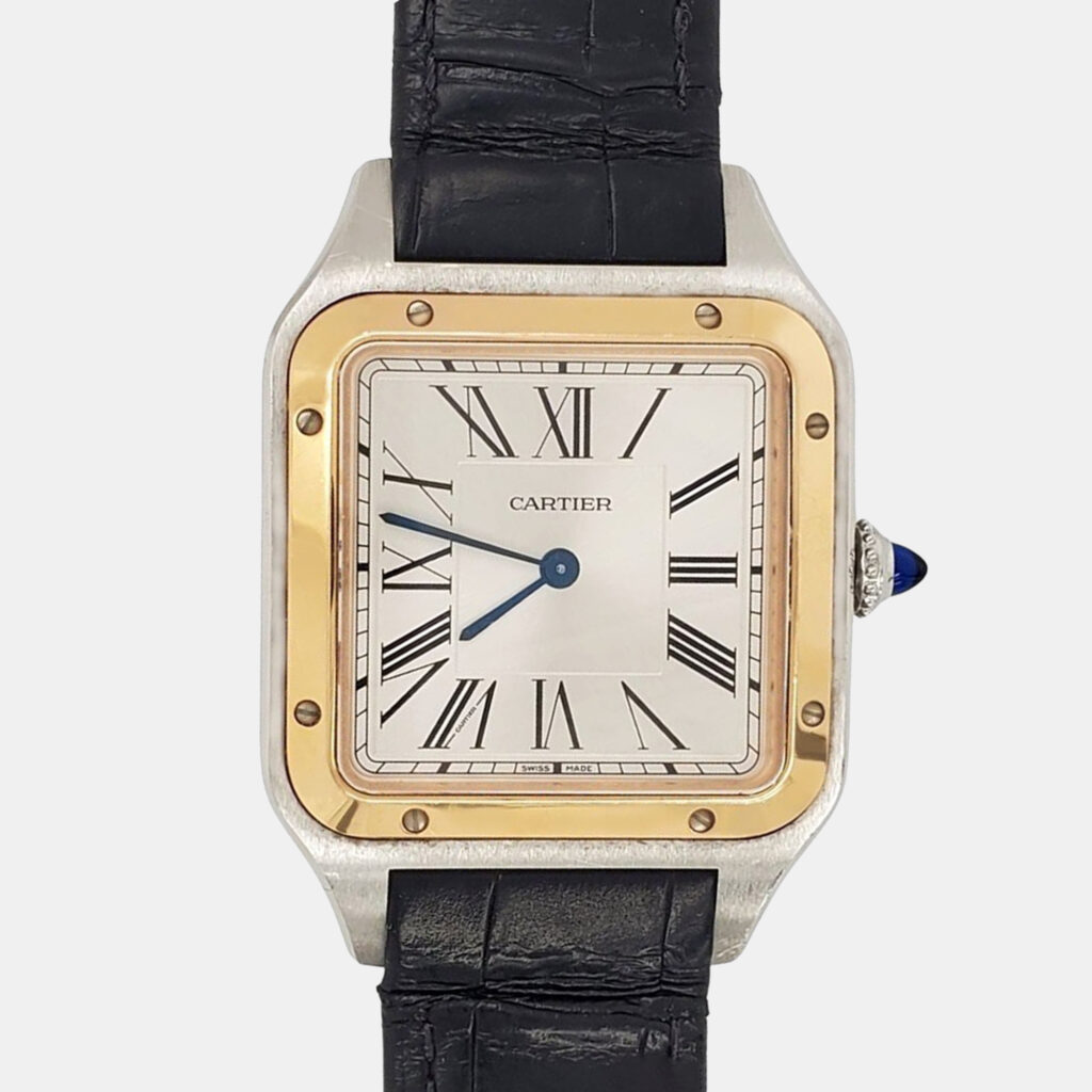 Cartier Santos Dumont Large W2SA0011 Quartz 18k Rose Gold Stainless Steel Women's Wristwatch 31 mm Cartier Santos Dumont Large W2SA0011 Quartz 18k Rose Gold Stainless Steel Women's Wristwatch 31 mm
