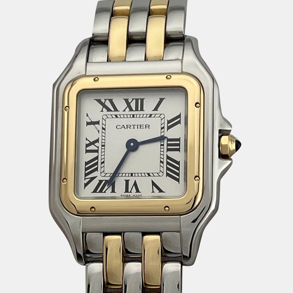 Cartier Panthere Medium W2PN0019 Quartz White 18k Yellow Gold Stainless Steel Women's Wristwatch 29 mm Cartier Panthere Medium W2PN0019 Quartz White 18k Yellow Gold Stainless Steel Women's Wristwatch 29 mm